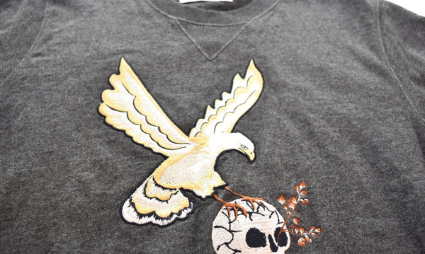 コーチ COACH SKULL スカル 刺繍 プリントスウェット スウェット グレー Mサイズ 103MT-3270