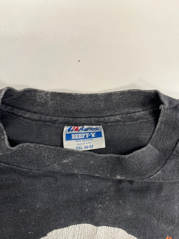 ハーレーダビッドソン Harley-Davidson 90s USA製 EAGLE GRAPHIC 鷲 EAGLE 両面プリント 半袖カットソー 袖シングル 墨黒 XXL Tシャツ ブラック 3Lサイズ 101MT-4927