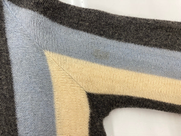 ヴィンテージ vintage ボールドストライプ ワイドストライプ グランジ ニット セーター 水色 灰色 生成り カーディガン ストライプ マルチカラー 104MT-1902