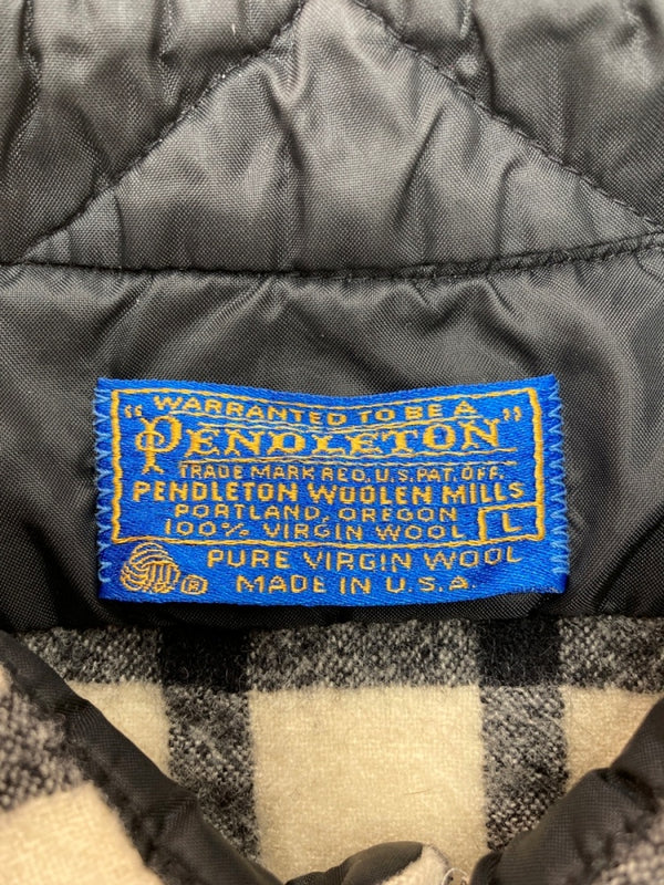 ペンドルトン PENDLETON 70s WOOL CHECK SHIRT ウール チェック シャツ ネルシャツ USA製 長袖 ボタン 薄茶 長袖シャツ チェック ベージュ Lサイズ 104MT-1540