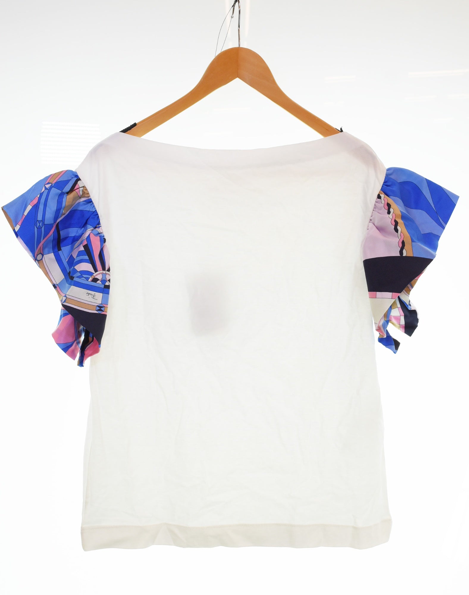 エミリオプッチ EMILIO PUCCI 半袖 カットソー フリル袖 Sサイズ エミリオプッチ EMILIO PUCCI 袖フリル 半袖カットソー 半袖カットソー