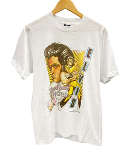 ヴィンテージ Vintage 90s 90's  Elvis Aron Presley エルヴィスプレスリー シングルステッチ 白 半袖 Tシャツ プリント ホワイト Lサイズ 101MT-2524