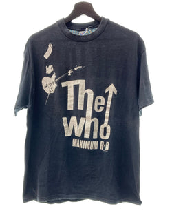 バンドTシャツ BAND-T 80's The Who ザ フー Maximum R&B Hanes ヘインズ 両面プリント 袖シングル 裾ダブルステッチ ©1989 黒 XL Tシャツ プリント ブラック 104MT-176