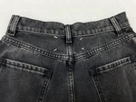 メゾンマルジェラ Maison Margiela スラッシュ ディテール カット アウト ジーンズ SLASH DETAIL CUT OUT JEANS DENIM BLACK 黒 S51LA0051 S30743 デニム 無地 グレー 104LB-7