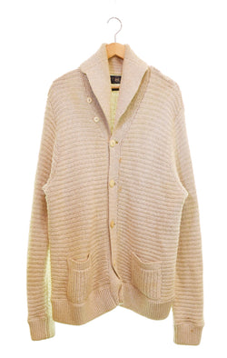 ダブルアールエル RRL 00s ショールカラーガウン コットンリネン 00's 一つ星 カーディガン ベージュ 3Lサイズ 103MT-3548