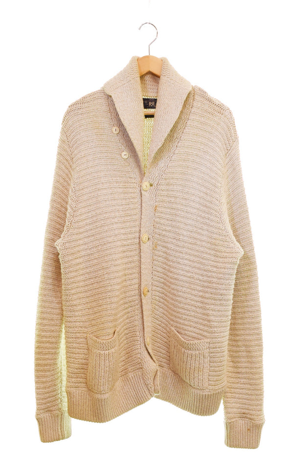 ダブルアールエル RRL 00s ショールカラーガウン コットンリネン 00's 一つ星 カーディガン ベージュ 3Lサイズ 103MT-3548