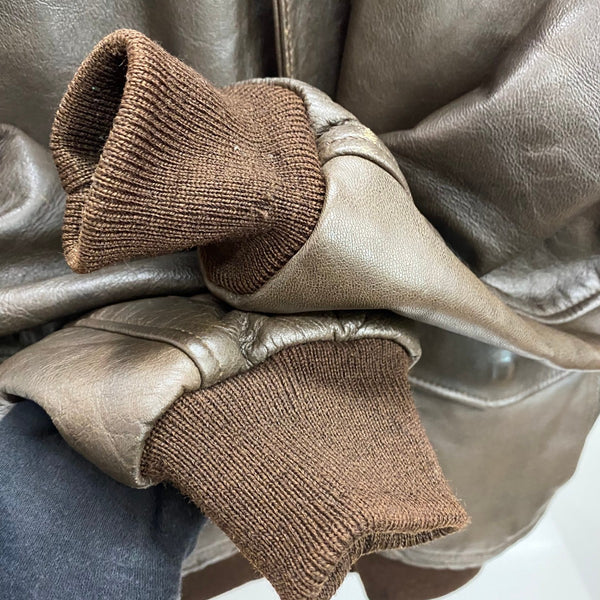 【曜日割引対象外】 エルエルビーン L.L.Bean 70's 80's G-1 Leather Flight Jacket USA製 ジャケット ブラウン Sサイズ 201MT-4196 VB