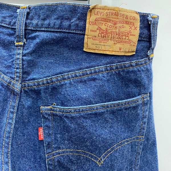 【曜日割引対象外】 リーバイス Levi's 70's 501 66前期 濃紺 USA製 紙パッチ 内タグ残り デニム ブルー W36サイズ 201MB-904 VB