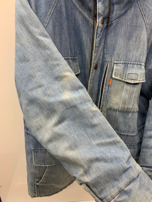 【曜日割引対象外】 リーバイス Levi's 70's パデッド デニム マウンテン パーカー USA製 ジャケット ブルー Lサイズ 201MT-3137 VB