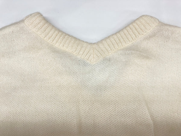 ボーダーズアットバルコニー BORDERS at BALCONY SPRING MOHAIR VEST スプリング モヘヤ Vネック ニット セーター プルオーバー ロゴ刺繍 日本製 IVORY アイボリー オフホワイト BEIGE BD2211-1G-03 ベスト ワンポイント ベージュ SIZE38 104LT-187