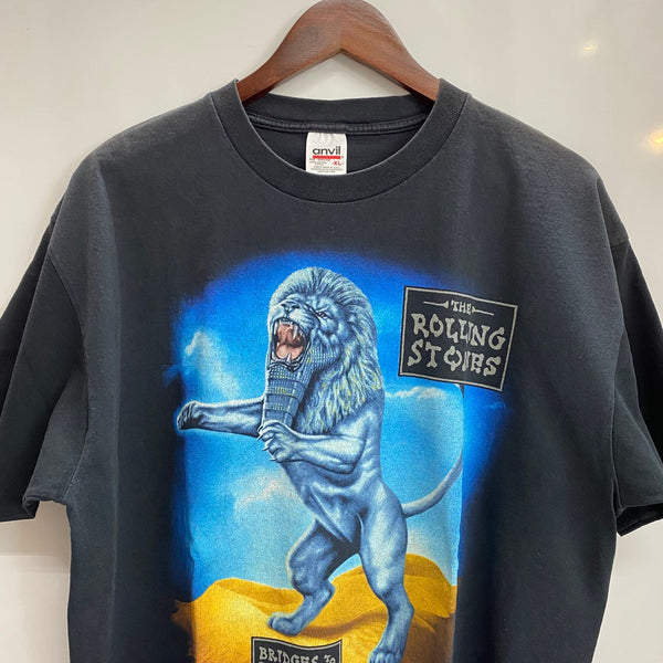 【曜日割引対象外】 ヴィンテージ vintage 90's The Rolling Stones “Bridges to Babylon” World Tour USA製 Tシャツ ブラック XLサイズ 201MT-4397 VB