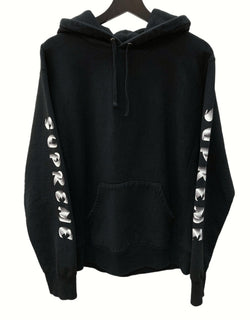 シュプリーム SUPREME 18AW Gradient Sleeve Hooded Sweatshirt グラディエント スリーブ フーデッド スウェットシャツ 黒 パーカ プリント ブラック Mサイズ 104MT-236