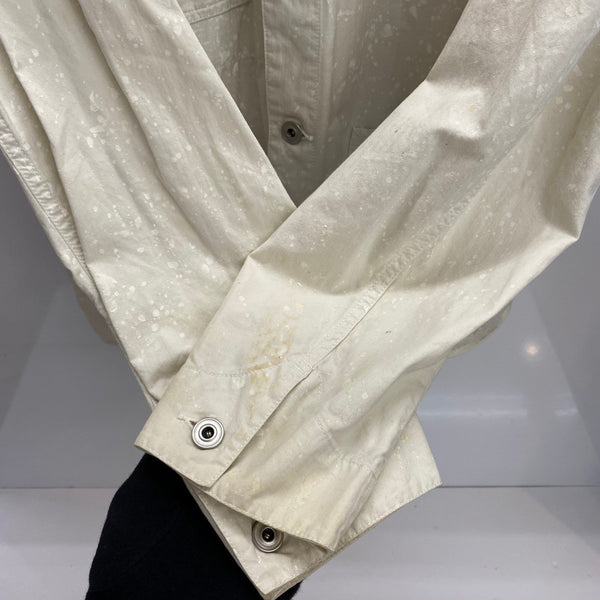 【曜日割引対象外】 ダブルアールエル RRL WHITE HBT PAINT COVERALL ヘリンボーン ジャケット ホワイト Lサイズ 201MT-4321 VB