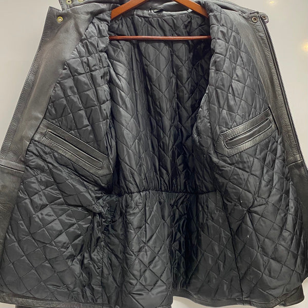 【曜日割引対象外】 アメカジ系 LEATHER ITEM レザージャケット コート ジャケット ブラック 50サイズ 201MT-4461 VB