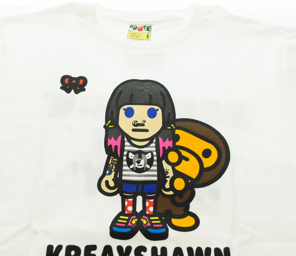 アベイシングエイプ A BATHING APE 12AW BAPEXCLUSIVE KREAYSHAWN かくれんぼマイロ Tシャツ 白 Tシャツ ホワイト Sサイズ 103MT-1117