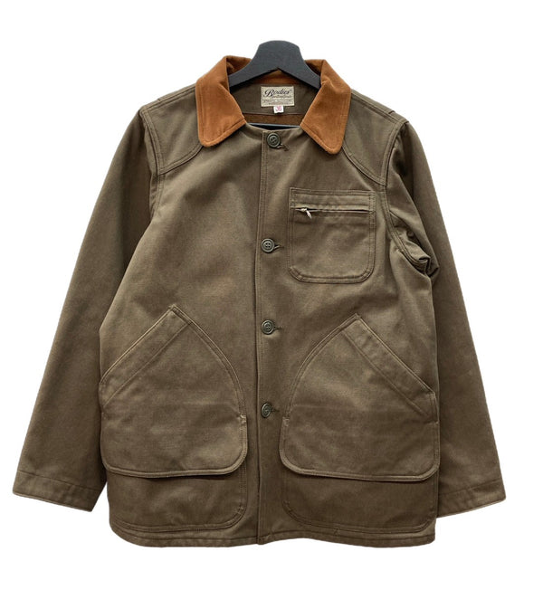 ウエアハウス WAREHOUSE Bodies ダック地 ハンティングジャケット カバーオール 襟コーデュロイ アウター サイズ 36 ジャケット 無地 カーキ 104MT-2183