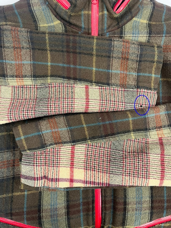 コムデギャルソン COMME des GARCONS SHIRT チェックデザインブルゾン ウールジャケット W13150 ジャケット ブラウン Mサイズ 101MT-4969