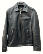 ショット SCHOTT LEATHER TRUCKER JACKET レザー トラッカー ジャケット シングル ライダース バイカー USA製 103US 黒 7209 34 ジャケット 無地 ブラック 104MT-790