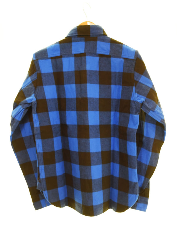 アベイシングエイプ A BATHING APE  ブロック チェック シャツ 青 長袖シャツ ブルー Sサイズ 103MT-2202