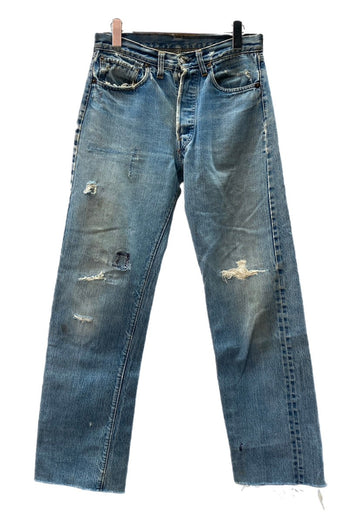 リーバイス Levi's 501 66前期 赤耳 70s 70年代 Vintage ヴィンテージ ジーンズ デニムパンツ ジーパン ボタン裏6 青 無地 デニム ブルー 104MB-183