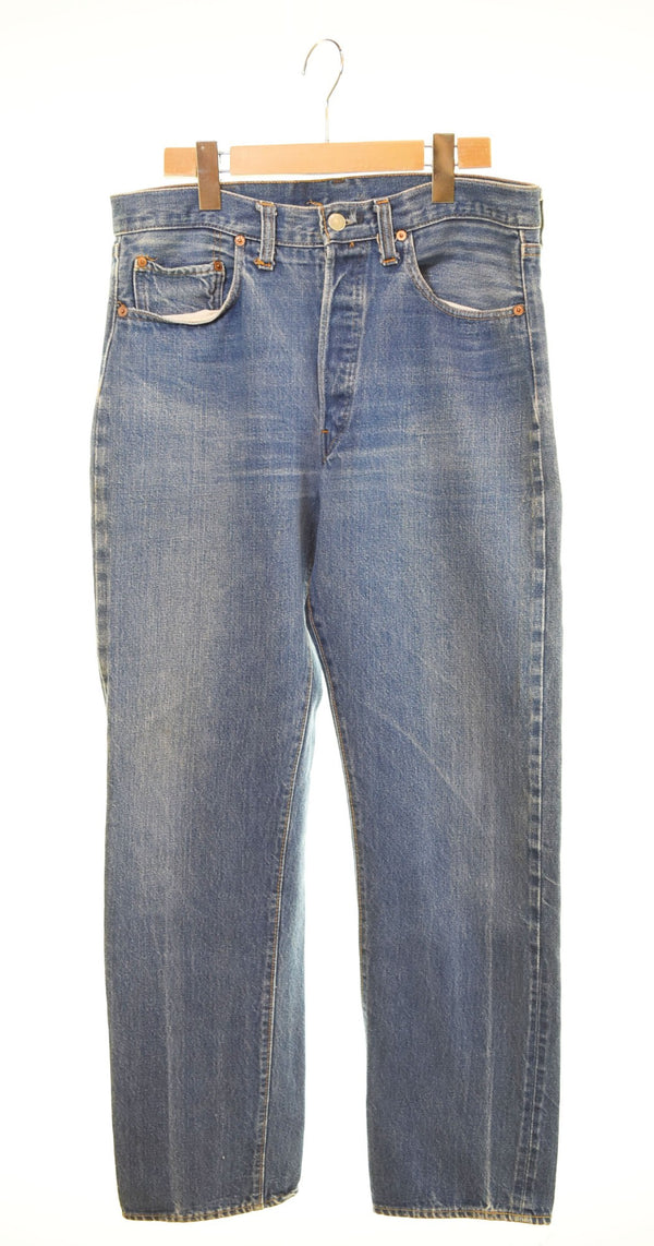リーバイス LEVI'S 70's 501 66後期 70s ボタン裏6 ポケット裏チェーン 赤耳 セルビッジ デニム ブルー 34/34 103MB-526