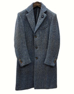 ラルディーニ LARDINI WOOL CHESTER COAT ウール チェスター コート アウター ジャケット アルパカ 青 IG23177AE 46 コート チェック ブルー 104MT-863