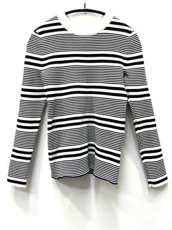 ナゴンスタンス nagonstans ストライプ ラッシュガード 470BS270-5340 長袖カットソー ホワイト 36 601LT-21