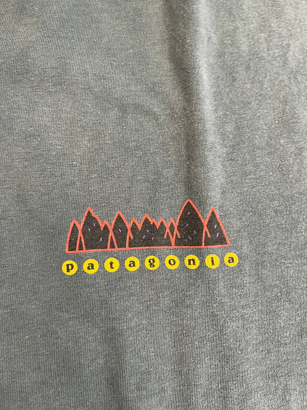 パタゴニア PATAGONIA 90s Vintage ヴィンテージ 雪なしタグ USA製 生態系 絶滅危惧種 プリントTシャツ 半袖カットソー XL Tシャツ グリーン LLサイズ 101MT-4699