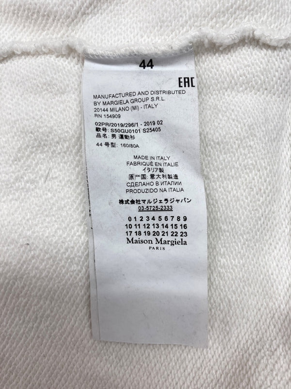 メゾンマルジェラ Maison Margiela 19AW OVERSIZE SWEATSHIRT オーバーサイズ スウェットシャツ クルーネック 長袖 白 S50GU0101 S25405 サイズ 44 スウェット プリント ホワイト 104MT-2210