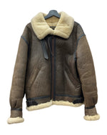 アビレックス AVIREX B-3 MOUTON FLIGHT JACKET ムートン フライト ジャケット ボア ジップアップ 軍物 アウター 茶 33H5595 サイズ 40 ジャケット 無地 ブラウン 104MT-1711