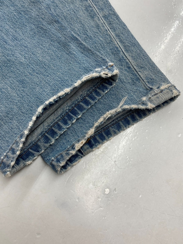 ダブルアールエル RRL 90s DENIM PANTS デニム パンツ ジップフライ ジーパン ジーンズ USA製 Ralph Lauren インディゴ 青 ロゴ デニム ブルー 31/32 104MB-234