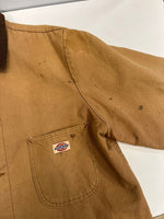 ディッキーズ Dickies 90s 90's 90年代 ダック地 カバーオール VINTAGE ヴィンテージ 襟コーデュロイ 裏地ブランケット 茶 42 ジャケット ベージュ 101MT-5165