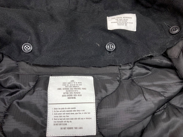 ヒューストン HOUSTON M-65 PARKA JACKET ライナー フード 取り外し可能 フィッシュテール 黒 5465 7080/0414 ジャケット 無地 ブラック 104MT-2310