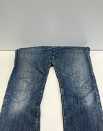 エヴィス EVISU Lot.2001 黄色刺繍カモメ ボタンフライ 緑耳 迷彩柄ポケット 日本製 MADE IN JAPAN デニム ブルー 30×35 101MB-768