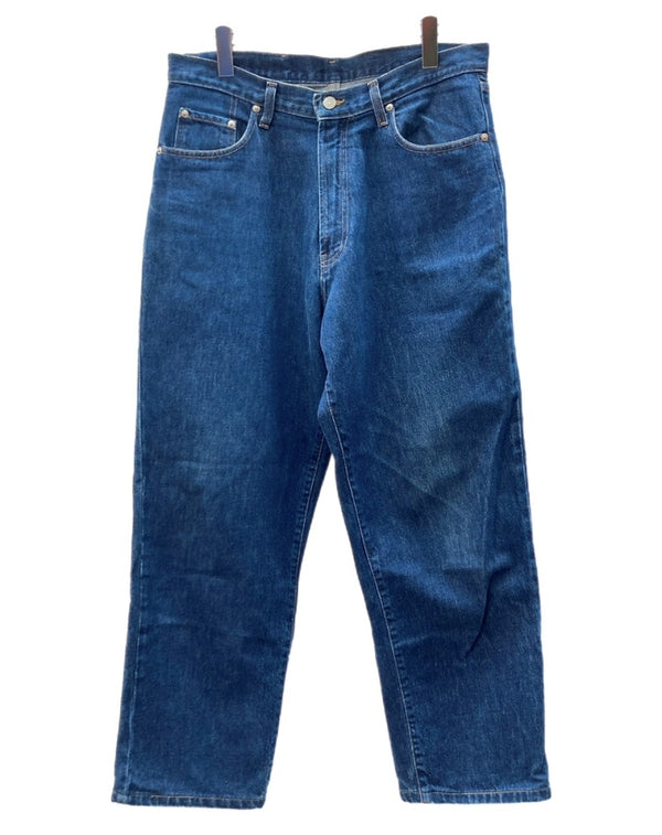 ダブルアールエル RRL 90s DENIM PANTS デニム パンツ ジップフライ ジーパン ジーンズ USA製 Ralph Lauren インディゴ 青 ロゴ R004 デニム ブルー サイズ 33 104MB-221