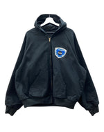 キングルイ King Louie WORK JACKET ワーク ジャケット ダック地 ジップアップ フーディ SEARS 企業ロゴ アウター 黒 ジャケット ワンポイント ブラック XLサイズ 104MT-2009