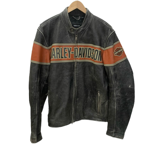 ハーレーダビットソン HARLEY-DAVIDSON レザーライダース ジャケット ブラック Mサイズ 201MT-4878