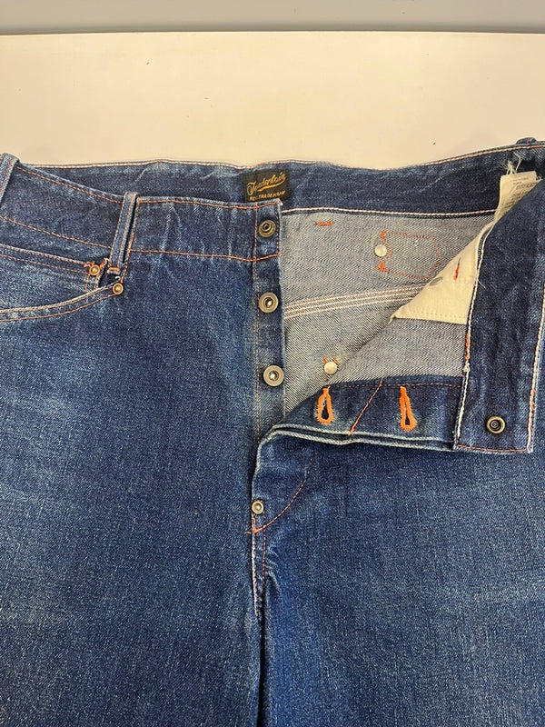 テンダーロイン TENDERLOIN ペインターデニムパンツ シンチバック オレンジステッチ ワイドデニム 濃紺 紺 デニム ブルー X-SMALL 101MB-711