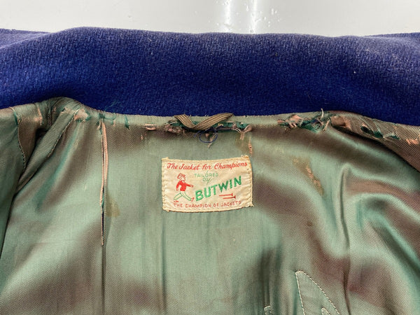 ヴィンテージ vintage 50s 50年代 BUTWIN バトウィン ボタスタ スタジャン アワードジャケット ワッペン フェード 青 ジャケット ブルー 104MT-1986