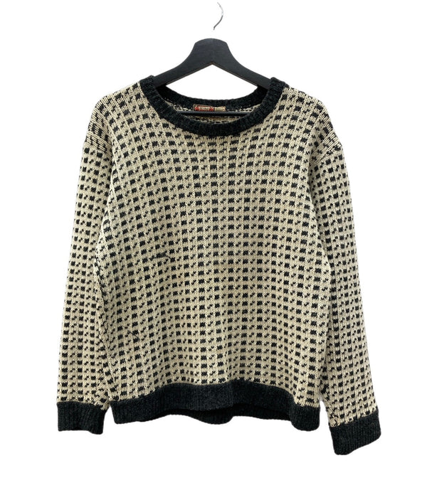 ヴィンテージ vintage 60s 60年代 DEVOLD DESIGN Birdseye Sweater バーズアイ ニット ノルウェー セーター 総柄 ベージュ Sサイズ 104MT-1900