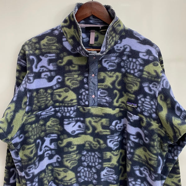 【曜日割引対象外】 パタゴニア PATAGONIA 90's クリーチャー スナップT ハーフボタン フリース USA製 ジャケット ネイビー Mサイズ 201MT-3856 VB