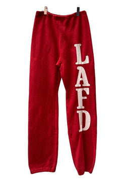 チャンピオン Champion 90s 90年代 リバースウィーブ スウェットパンツ USA製 刺繍タグ LAFD Vintage ヴィンテージ 赤 プリント ボトムスその他 レッド Lサイズ 104MB-192