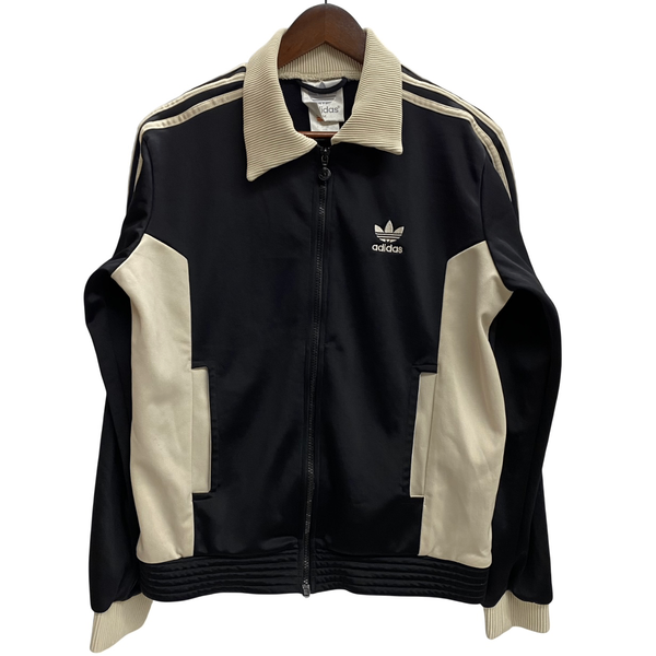 【曜日割引対象外】 アディダス adidas 襟付き ジャージ 復刻 トラックジャケット ジャージ ホワイト Mサイズ 201MT-4705 VB