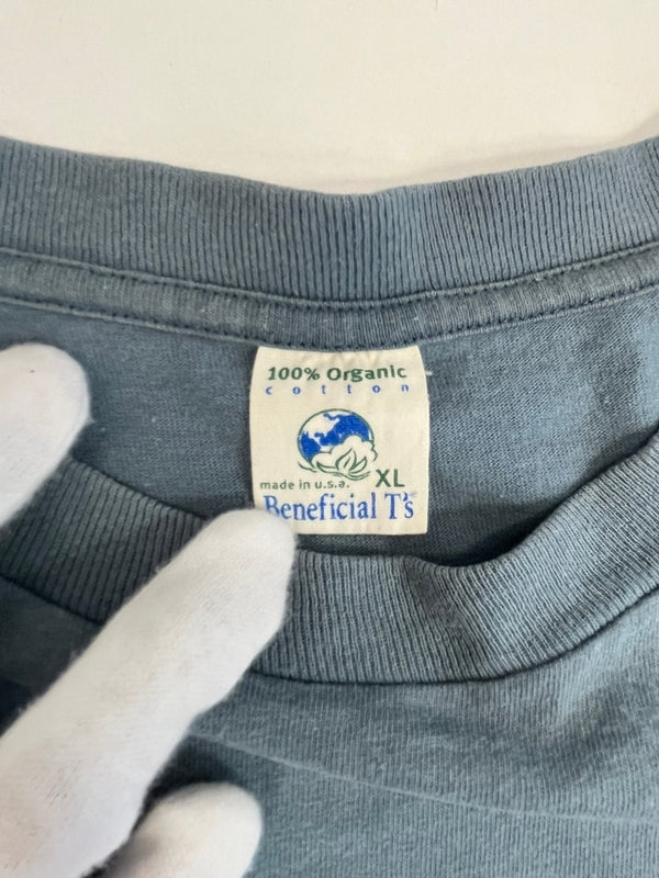 パタゴニア PATAGONIA 90s Vintage ヴィンテージ USA製 Benetical T's Long Sleeve 長袖 カットソー ロゴプリント バックプリント XL ロンT ブルー LLサイズ 101MT-4694