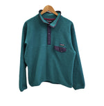 パタゴニア PATAGONIA 90's 90年代 SYNCHILLA シンチラ スナップT  フリース プルオーバー ®️入り エメラルドグリーン×パープル VINTAGE ヴィンテージ MADE IN USA アメリカ製  ジャケット グリーン Lサイズ 101MT-5232