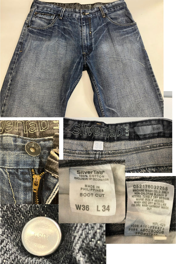 リーバイス Levi's 00's Y2K Silver Tab BOOT CUT フレアデニム ブーツカット  デニム ブルー W36L34 101MB-658