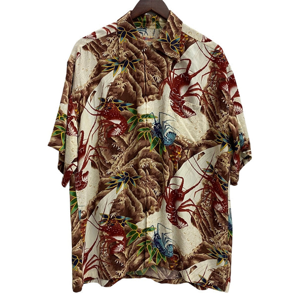 【曜日割引対象外】 サンサーフ SUN SURF "LOBSTERS MAKE UP THE FALL" 伊勢海老 アロハシャツ SS36841 半袖シャツ マルチカラー Lサイズ 201MT-3827 VB