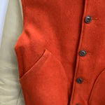 【曜日割引対象外】 マッコイ McCOY SPORTSWEAR 旧タグ 袖レザー ウール スタジャン  ジャケット オレンジ 36サイズ 201MT-4647 VB