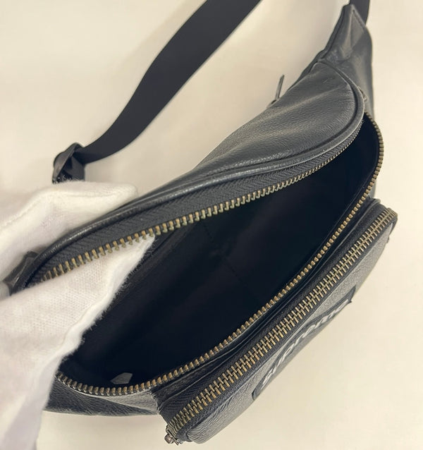 シュプリーム SUPREME レザーウェストバッグ ボックスロゴ BOXLOGO 黒 バッグ メンズバッグ ボディバッグ・ウエストポーチ ブラック 101bag-172