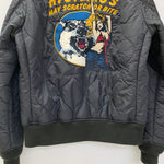 ヒステリックグラマー HYSTERIC GLAMOUR RUMBLE MA-1 ワッペン キルティング フライト ボンバー 0263AB06 ジャケット ブラック Sサイズ 201MT-4149